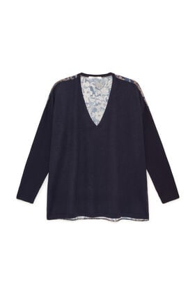 Maliparmi NEW MERINOS BLEND KNIT Navy Blue JQ512778199 Maliparmi NEW MERINOS BLEND KNIT Navy Blue JQ512778199