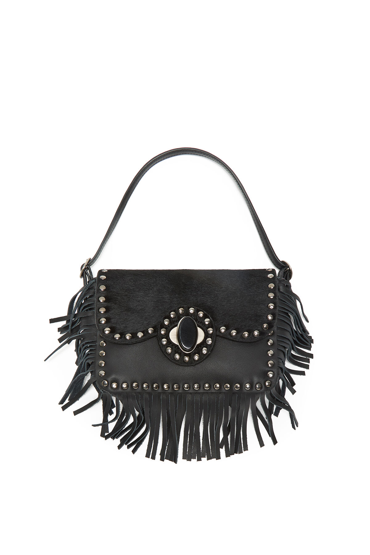 Maliparmi LEATHER REBEL KLEINE SCHULTERTASCHE Schwarz BF001003041 Maliparmi LEATHER REBEL KLEINE SCHULTERTASCHE Schwarz BF001003041