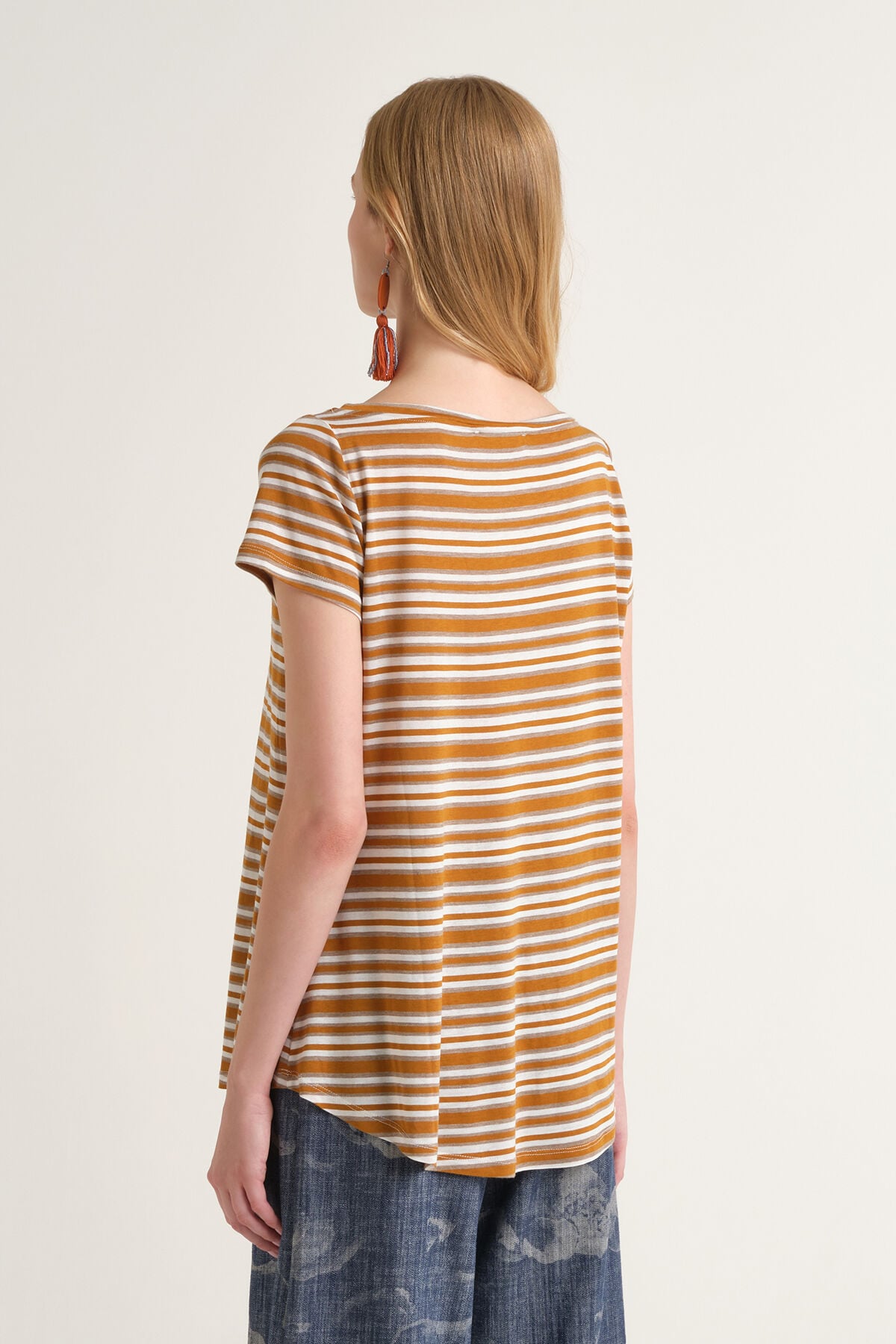 Malìparmi SUMMER STRIPES T-SHIRT Brown JK028170676