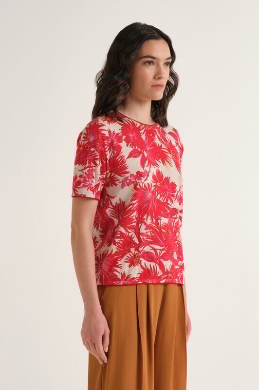 Malìparmi COTTON PRINTED T-SHIRT Red JK029378215