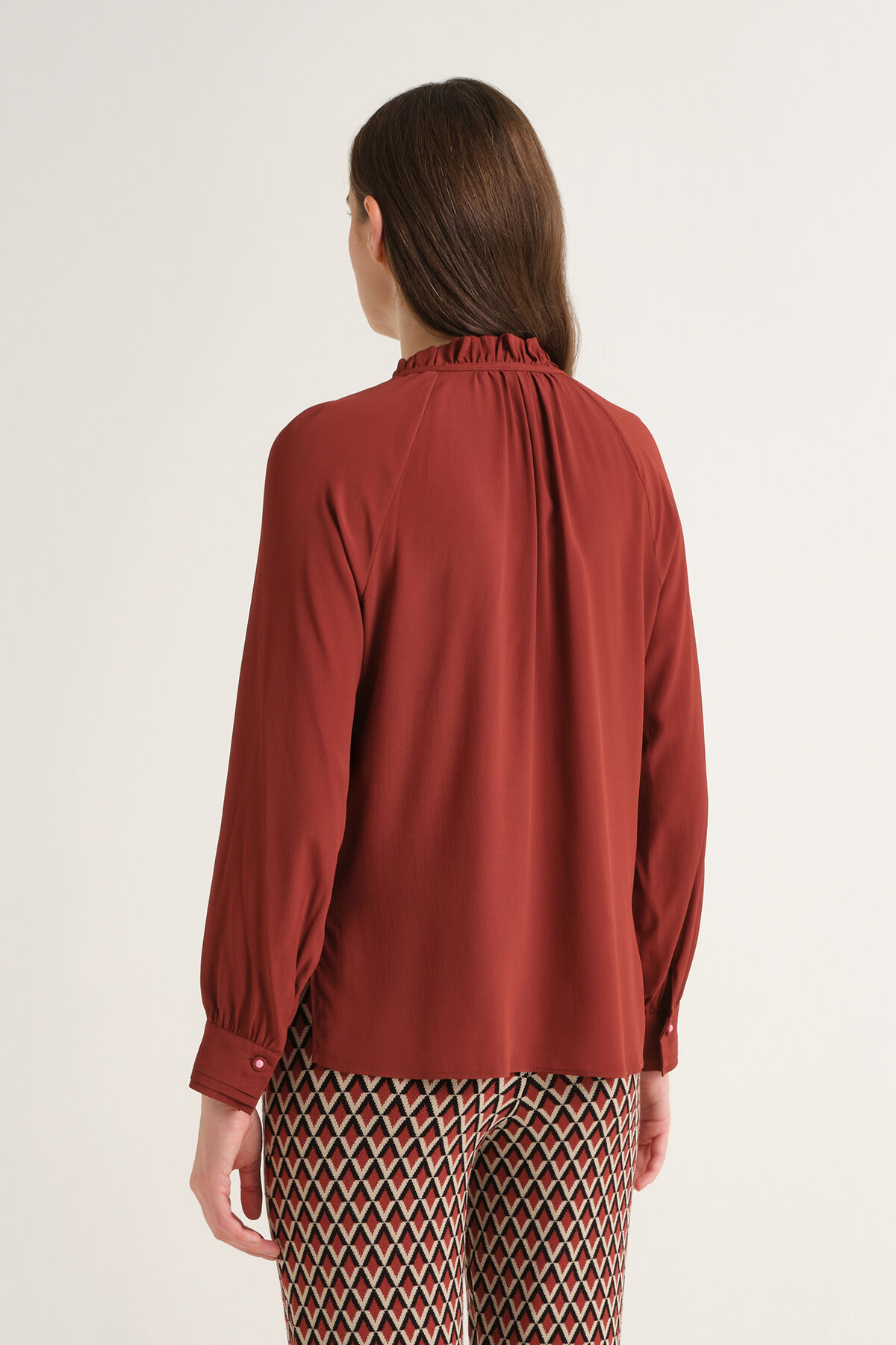 Maliparmi FLUID CREPE SHIRT Burgundy JM559750672 Maliparmi FLUID CREPE SHIRT Burgundy JM559750672