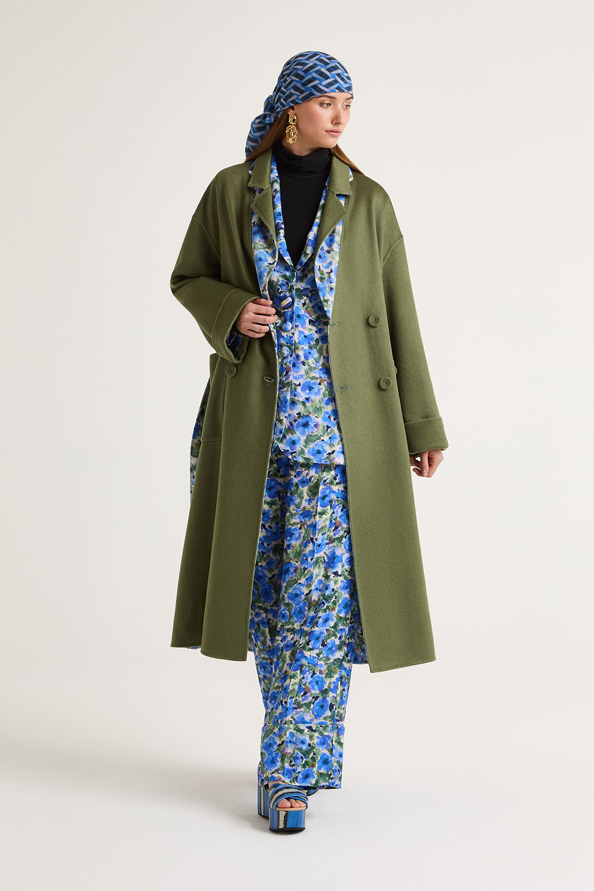 Maliparmi DOUBLE TROUBLE OVERCOAT Blue JB538820292