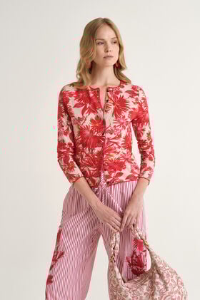 Malìparmi COTTON PRINTED CARDIGAN Red JN359978215