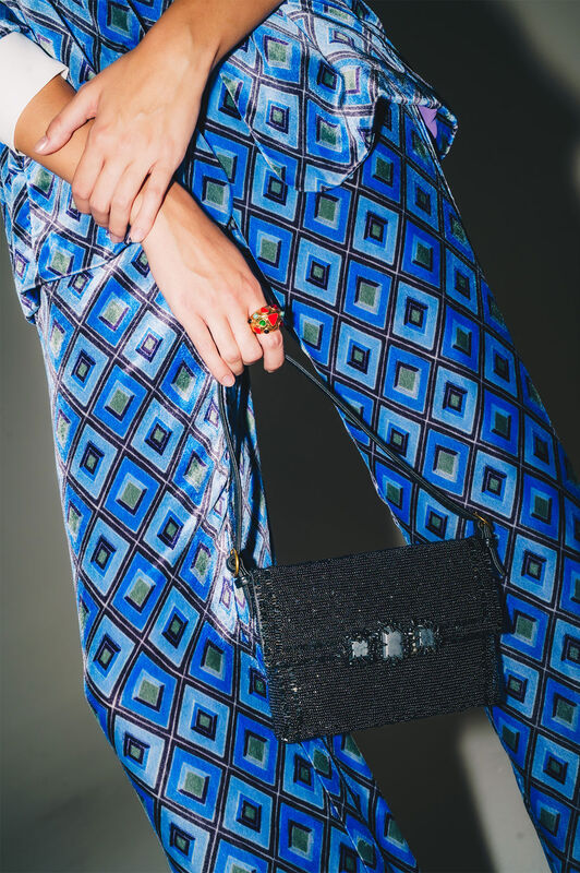 Maliparmi VELVET PRINTS TROUSERS Blue JH805260092