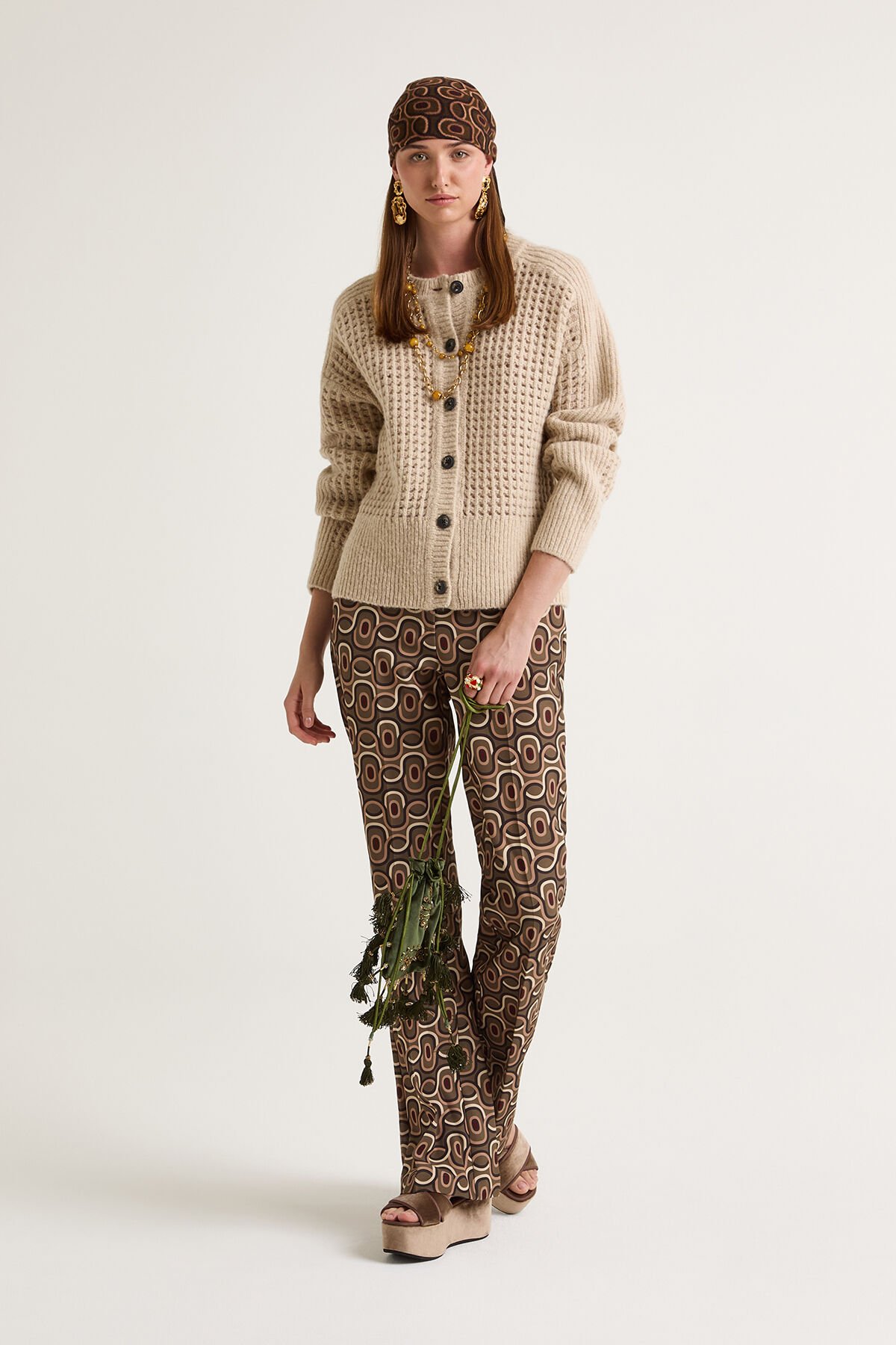 Maliparmi RECYCLE MERINO CARDIGAN Warm Beige JN369978203