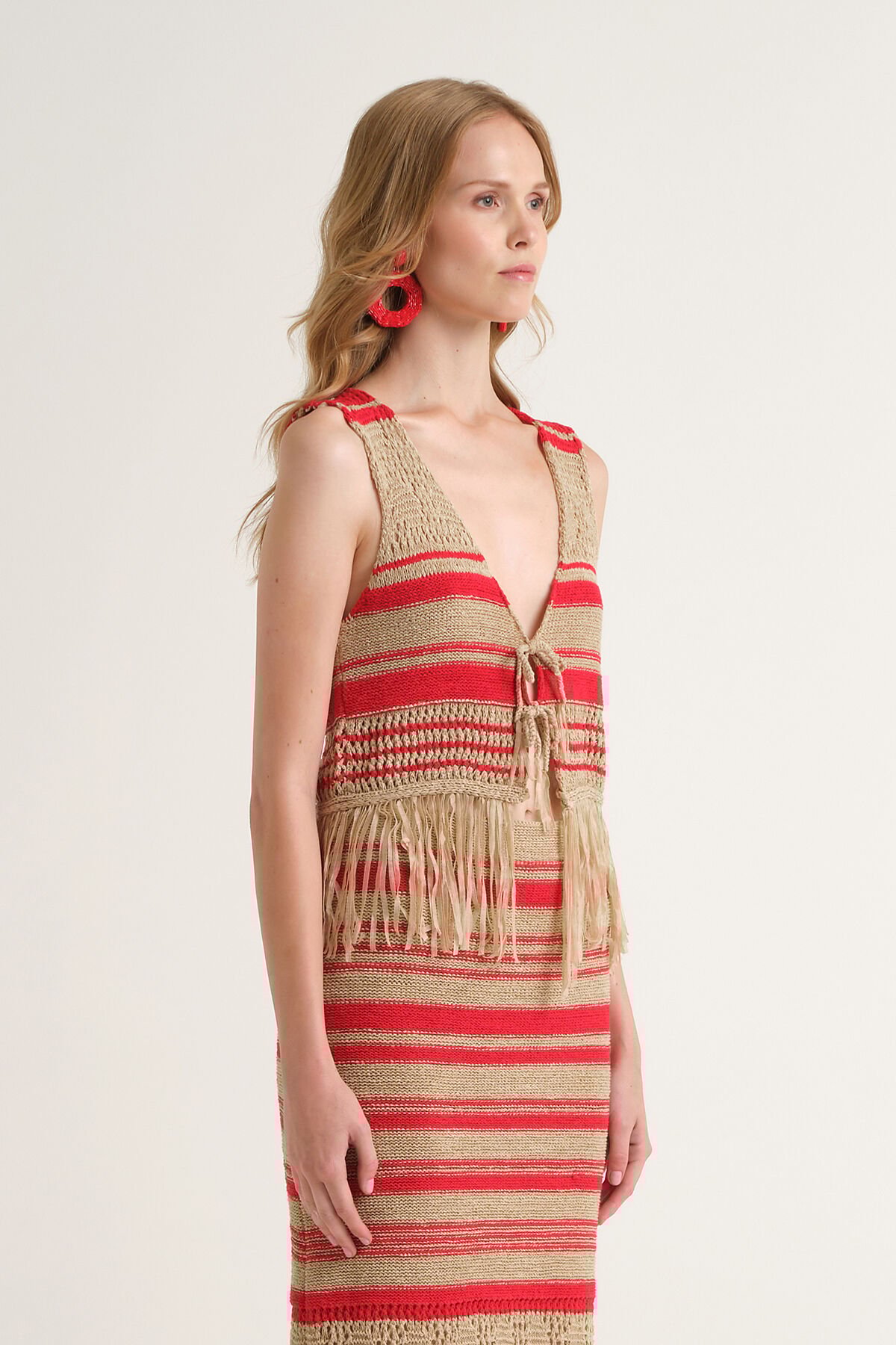 Malìparmi KNIT TAPE VEST Natural JE113078214 Malìparmi KNIT TAPE VEST Natural JE113078214