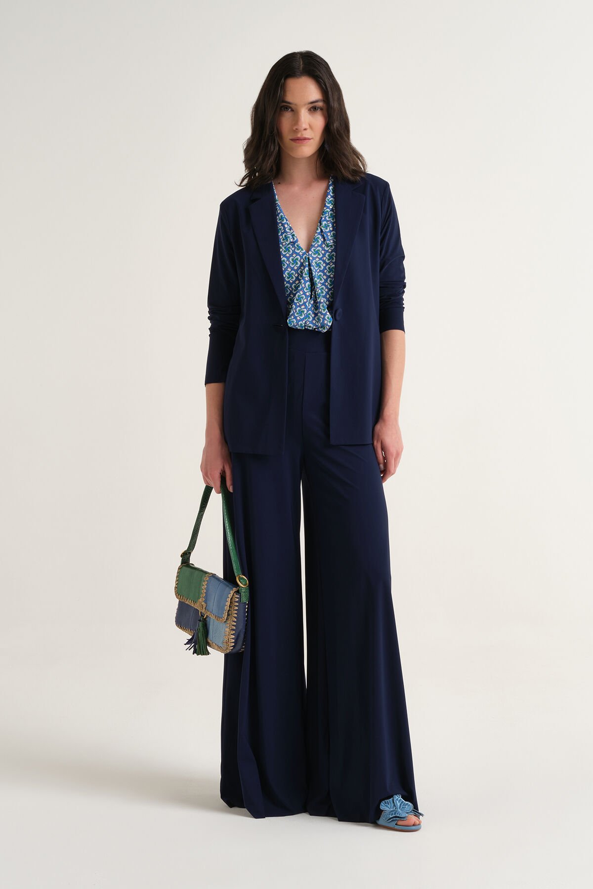 Malìparmi SOFT JERSEY PANTALÓN Azul Marino JH011770210