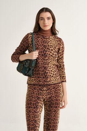 Maliparmi JACQUARD COMFORT KNIT Brown JQ513478219 Maliparmi JACQUARD COMFORT KNIT Brown JQ513478219