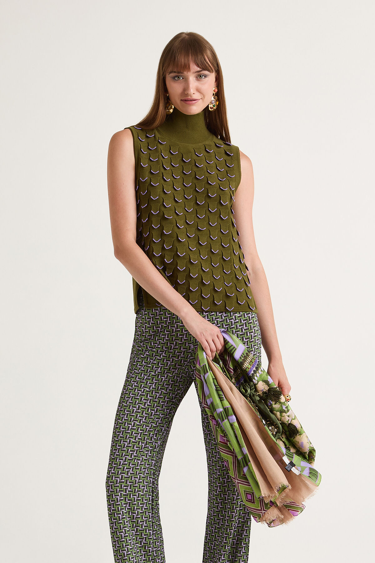 Maliparmi 3D STITCH TOP Green JP554978205