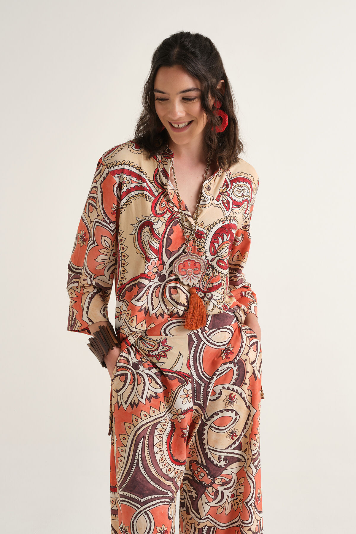 Malìparmi HIPPIE LOTUS CAFTÁN Salmón JM557570671