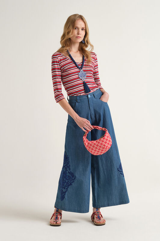 Malìparmi SUMMER STRIPES T-SHIRT Light Blue JK025270676