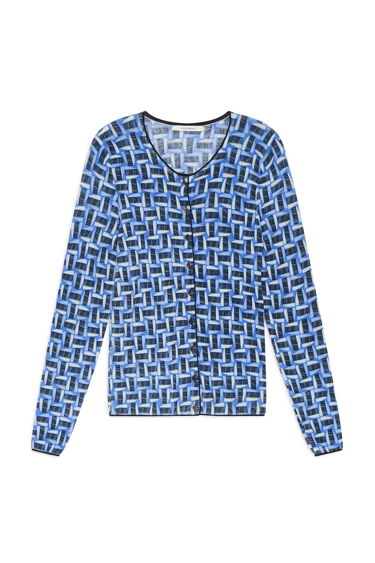 Maliparmi PRINTED KNIT CARDIGAN Blue JN355178200