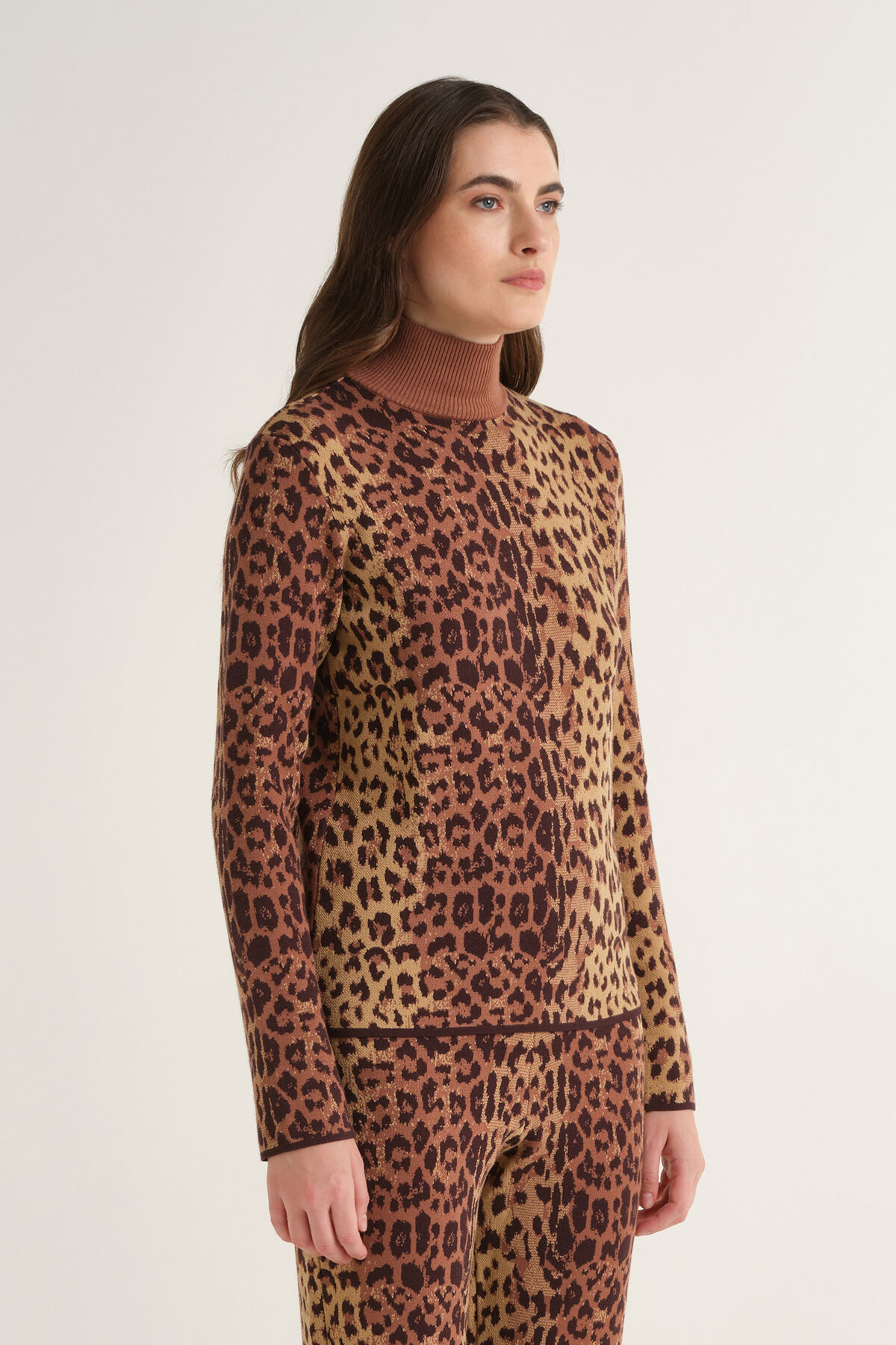 Maliparmi JACQUARD COMFORT KNIT Brown JQ513478219 Maliparmi JACQUARD COMFORT KNIT Brown JQ513478219