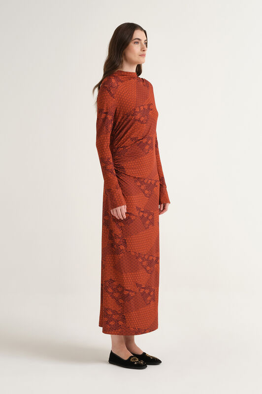 Maliparmi MOSAIC KIMONO DRESS Red JF680870679 Maliparmi MOSAIC KIMONO DRESS Red JF680870679