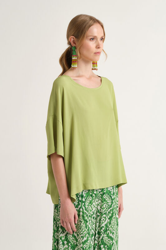Malìparmi FLUID CREPE SHIRT Green JM440050672 Malìparmi FLUID CREPE SHIRT Green JM440050672