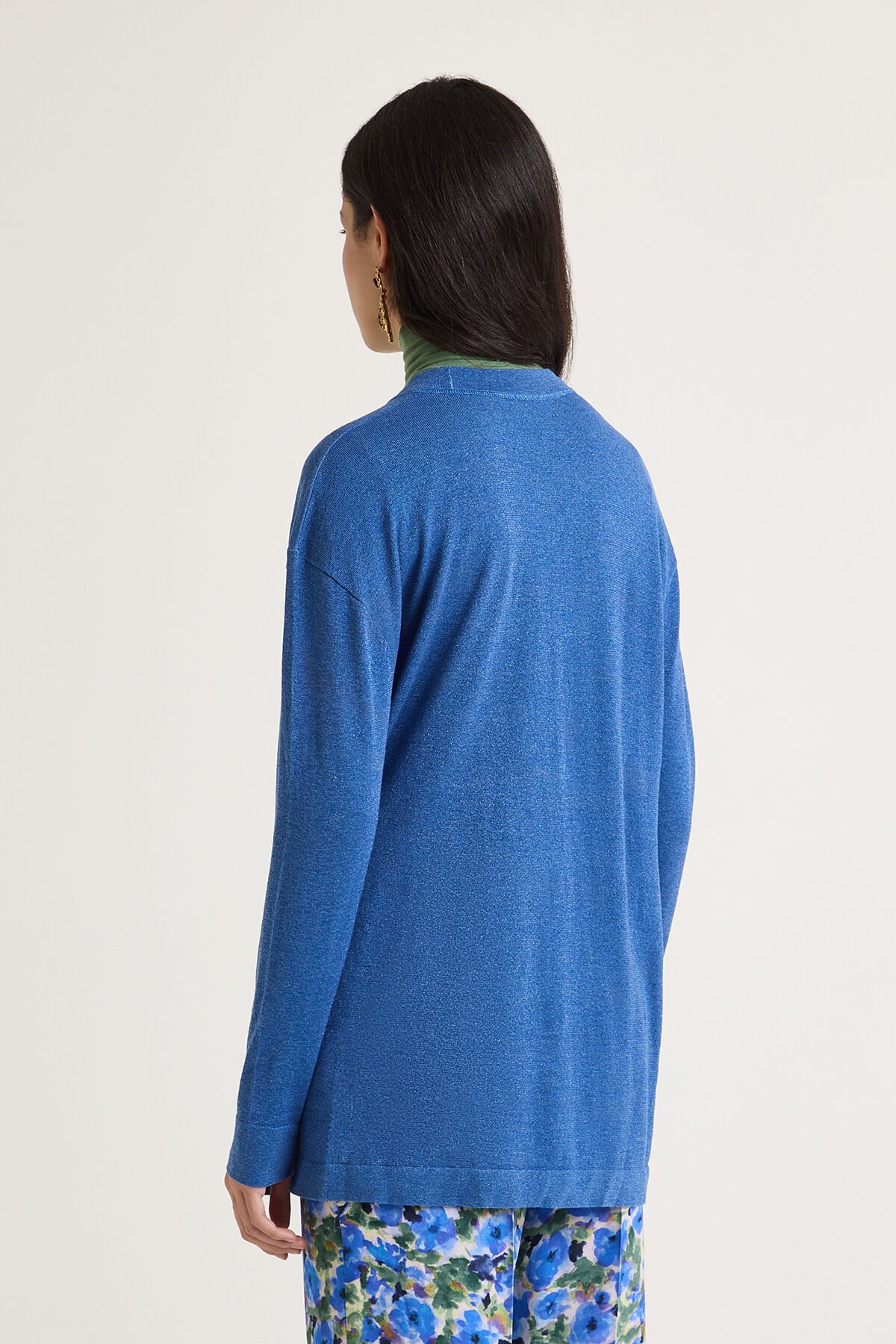 Maliparmi SHINY FLUID LUREX CARDIGAN Cobalt Blue JN368078133