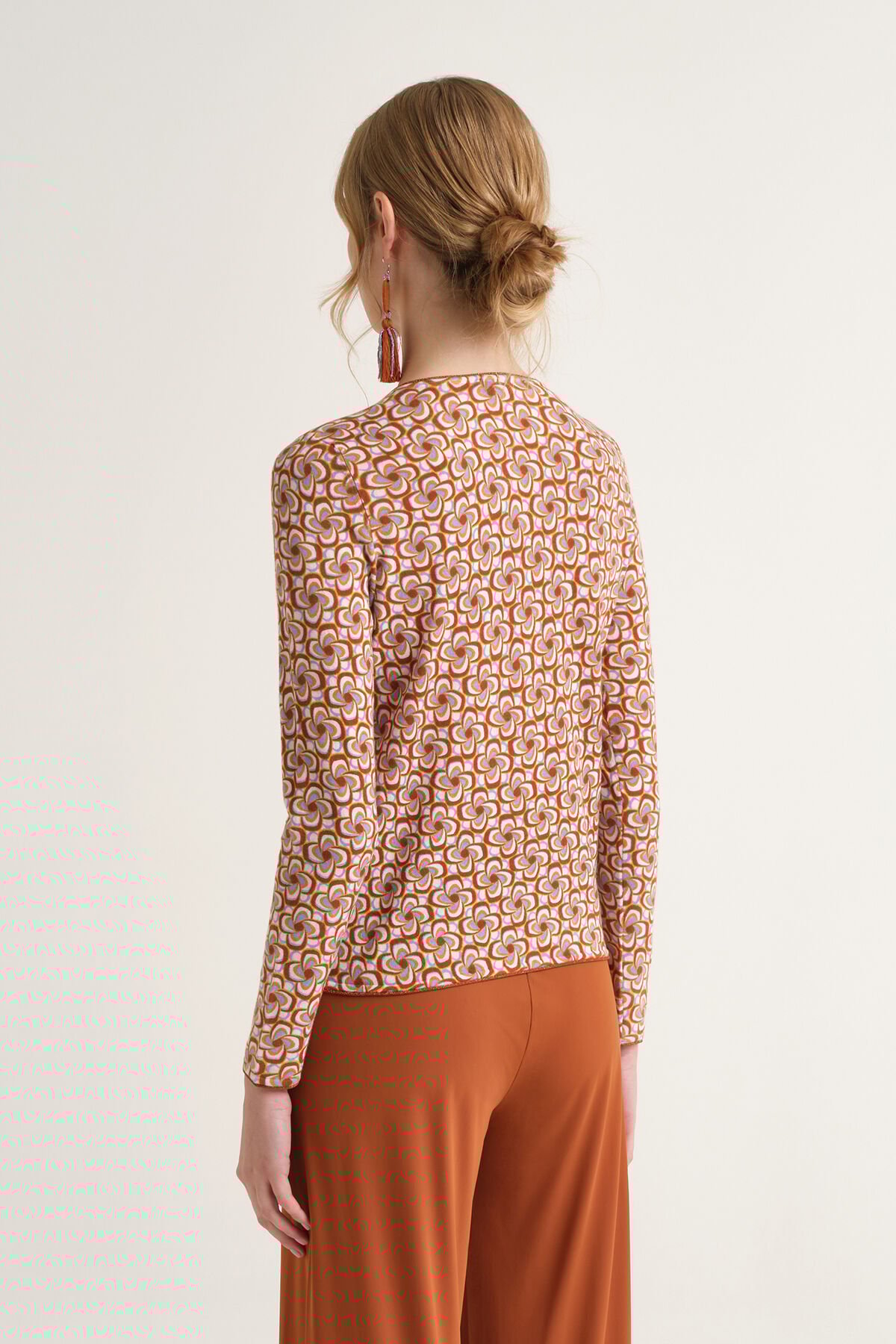 Malìparmi COTTON PRINTED CARDIGAN Brown JN359978215 Malìparmi COTTON PRINTED CARDIGAN Brown JN359978215