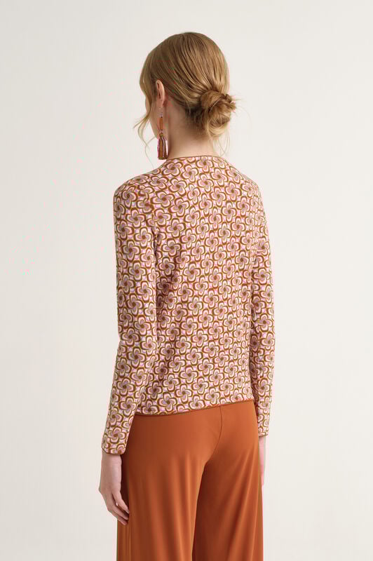 Malìparmi COTTON PRINTED CARDIGAN Brown JN359978215 Malìparmi COTTON PRINTED CARDIGAN Brown JN359978215