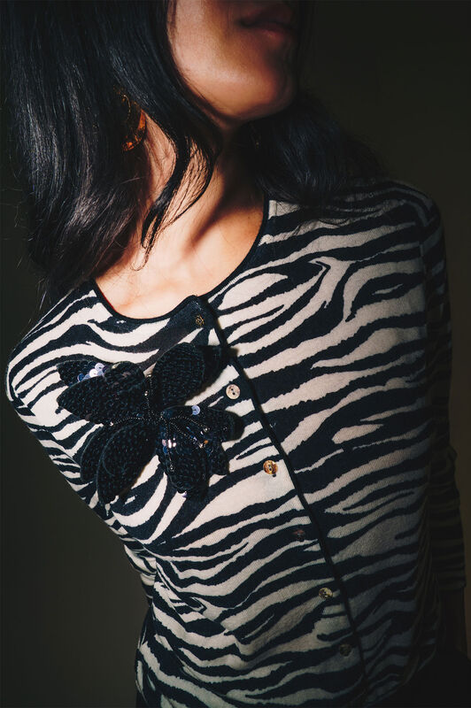 Maliparmi PRINTED KNIT CARDIGAN Natural JN355178200