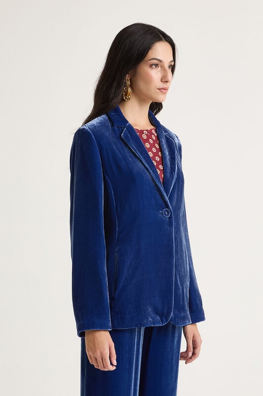 Maliparmi FLUID VELVET JACKET Light Bluette JD643561026 Maliparmi FLUID VELVET JACKET Light Bluette JD643561026