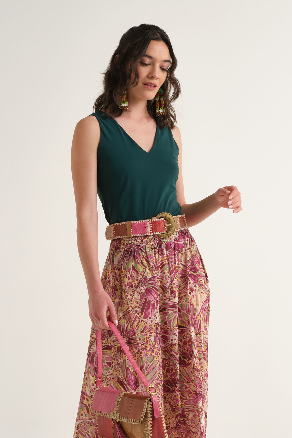 Malìparmi SOFT JERSEY TOP Verde Bosque JP556470210