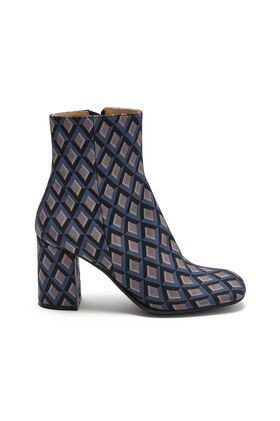 Maliparmi GEOMETRIC JACQUARD ANKLE BOOT Blue SY016550693