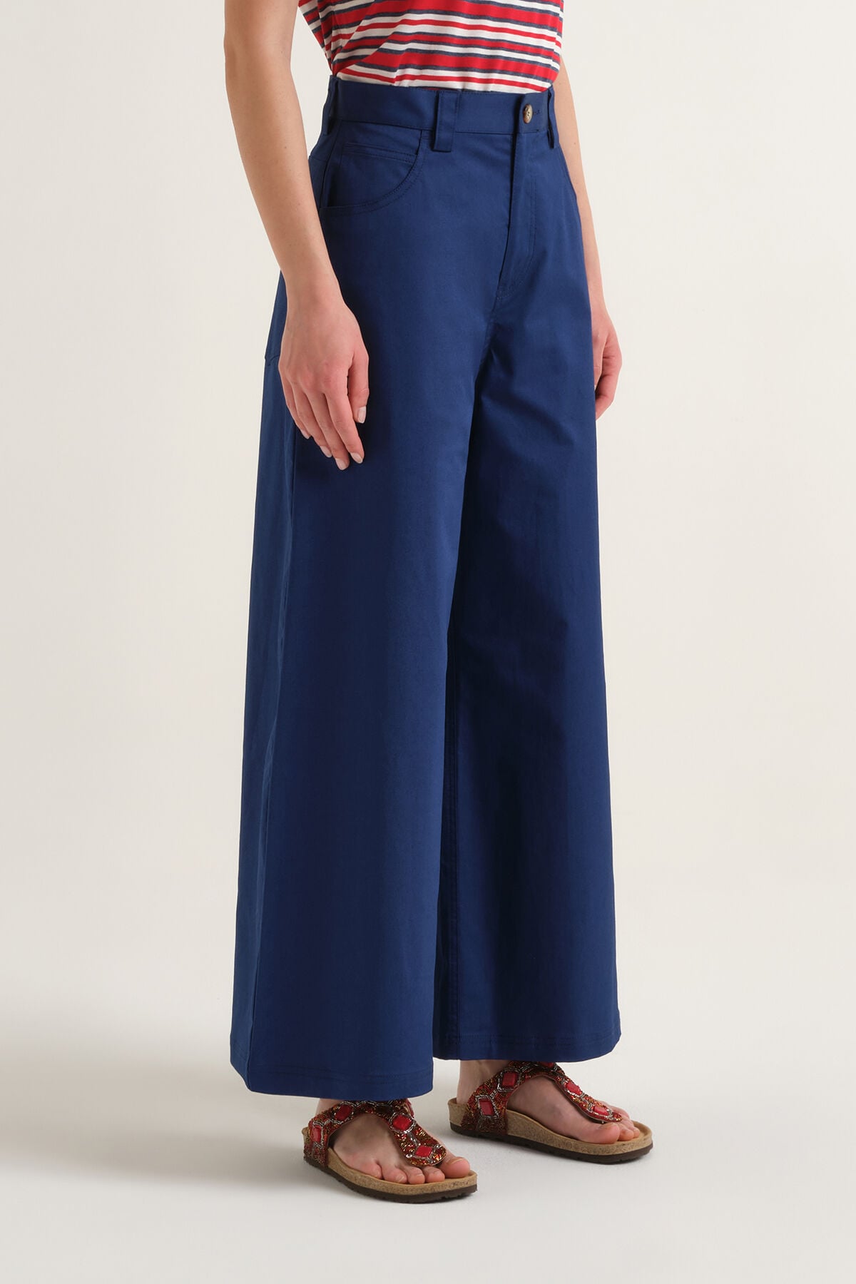 Malìparmi STRETCH COTTON TROUSERS NavyBlue JH804010212