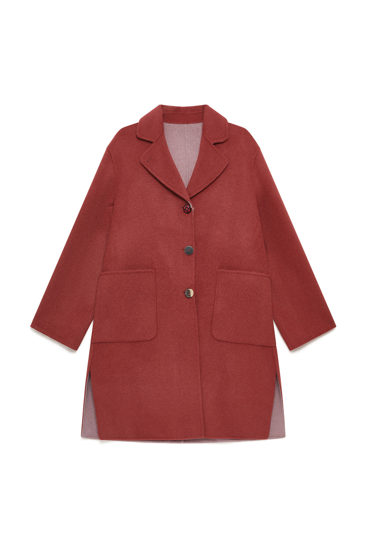 Maliparmi DOUBLE WOOL OVERCOAT Burgundy JB540220276