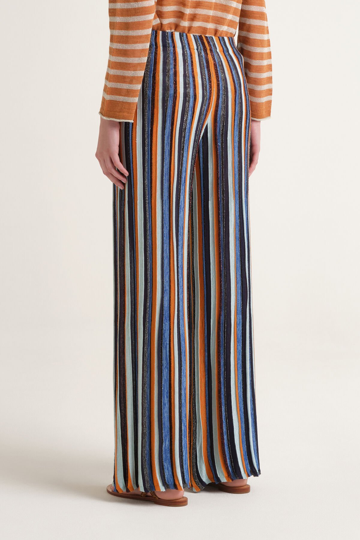 Malìparmi FLEXAGE STRIPES TROUSERS Light Blue JH807178211 Malìparmi FLEXAGE STRIPES TROUSERS Light Blue JH807178211