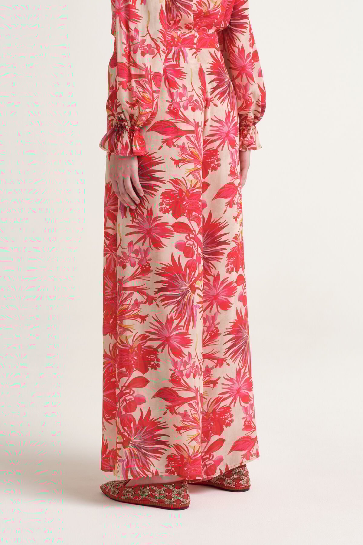 Malìparmi BOTANICAL JUNGLE TROUSERS Red JH806050663