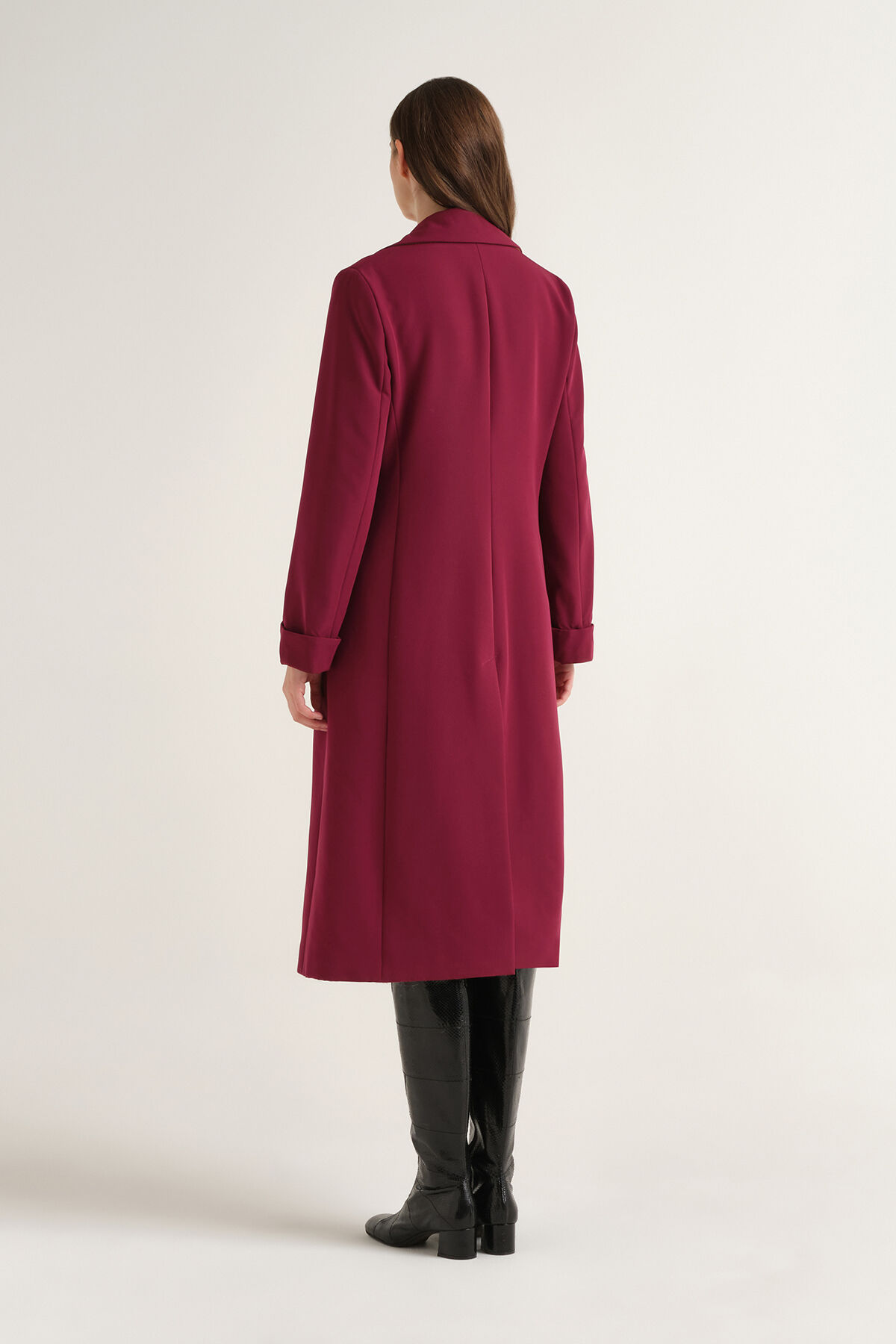 Maliparmi SLEEK MATTE OVERCOAT Burgundy JB540450689