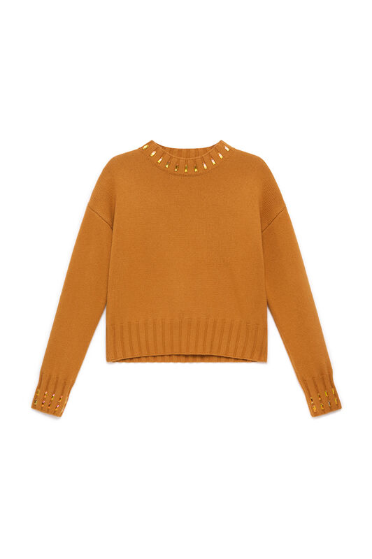 Maliparmi WOOL EMBROIDERY KNIT Umber JQ512875100 Maliparmi WOOL EMBROIDERY KNIT Umber JQ512875100