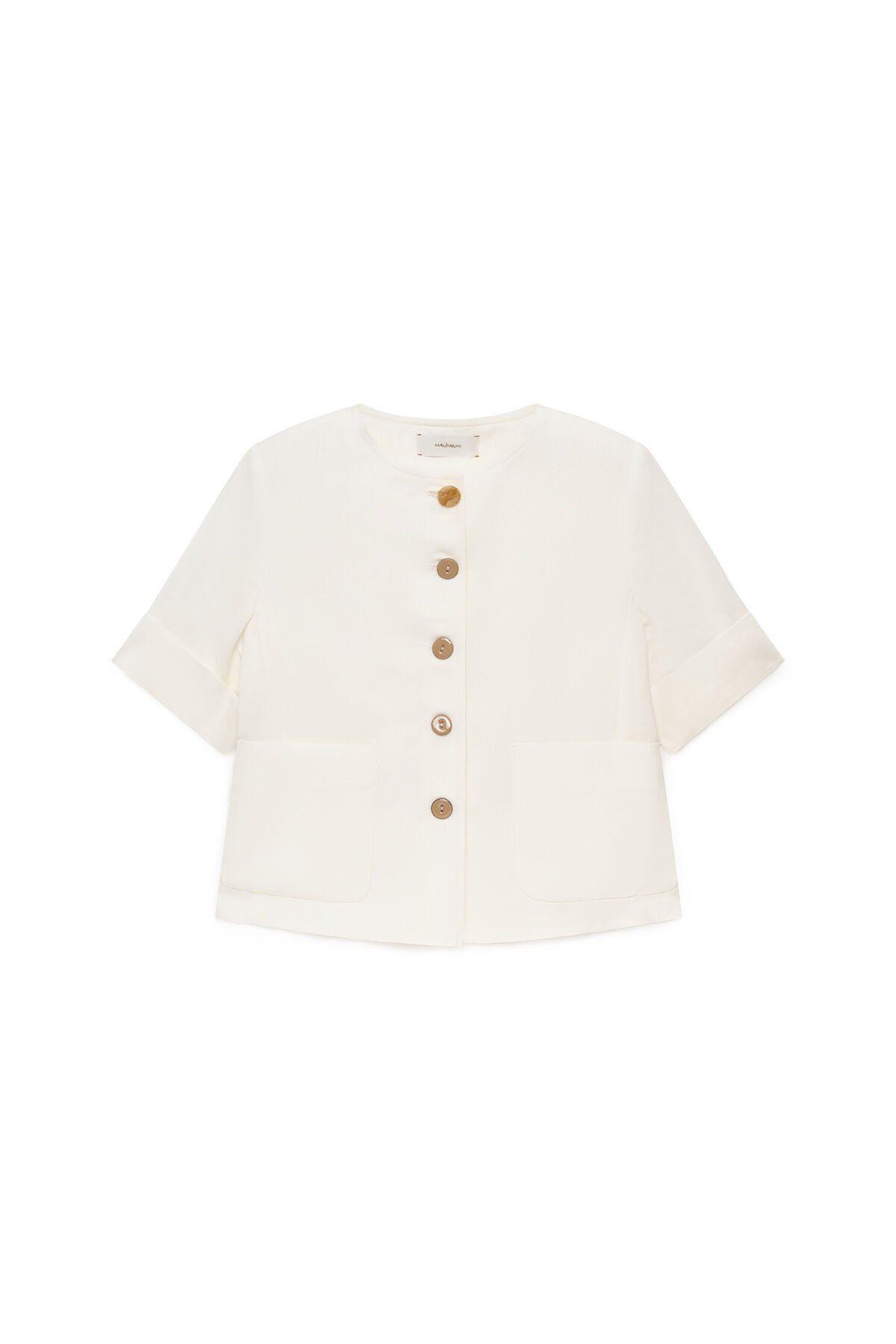 Malìparmi TIMELESS LINEN JACKET NaturalWhite JD648140106 Malìparmi TIMELESS LINEN JACKET NaturalWhite JD648140106