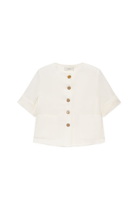 Malìparmi TIMELESS LINEN JACKET NaturalWhite JD648140106 Malìparmi TIMELESS LINEN JACKET NaturalWhite JD648140106