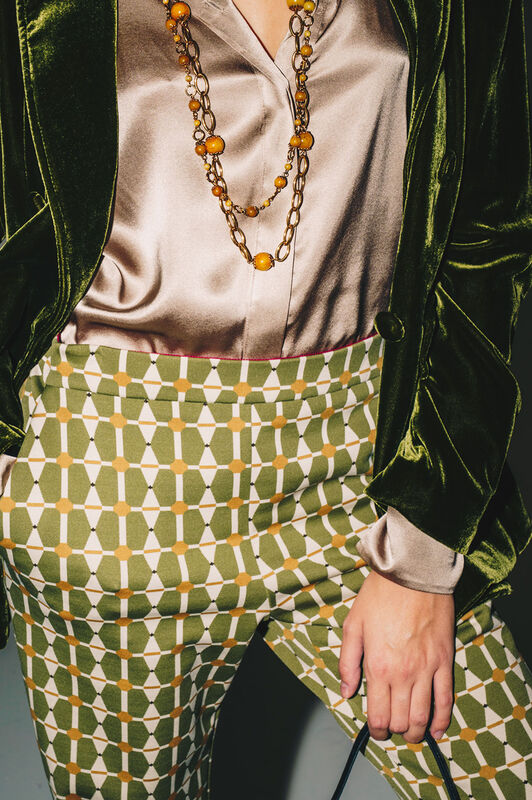 Maliparmi GEOMETRIC JACQUARD TROUSERS Dark Brown JH747960168