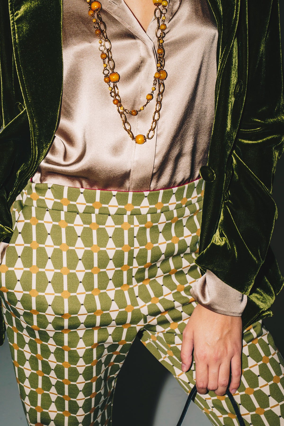 Maliparmi GEOMETRIC JACQUARD TROUSERS Dark Brown JH747960168