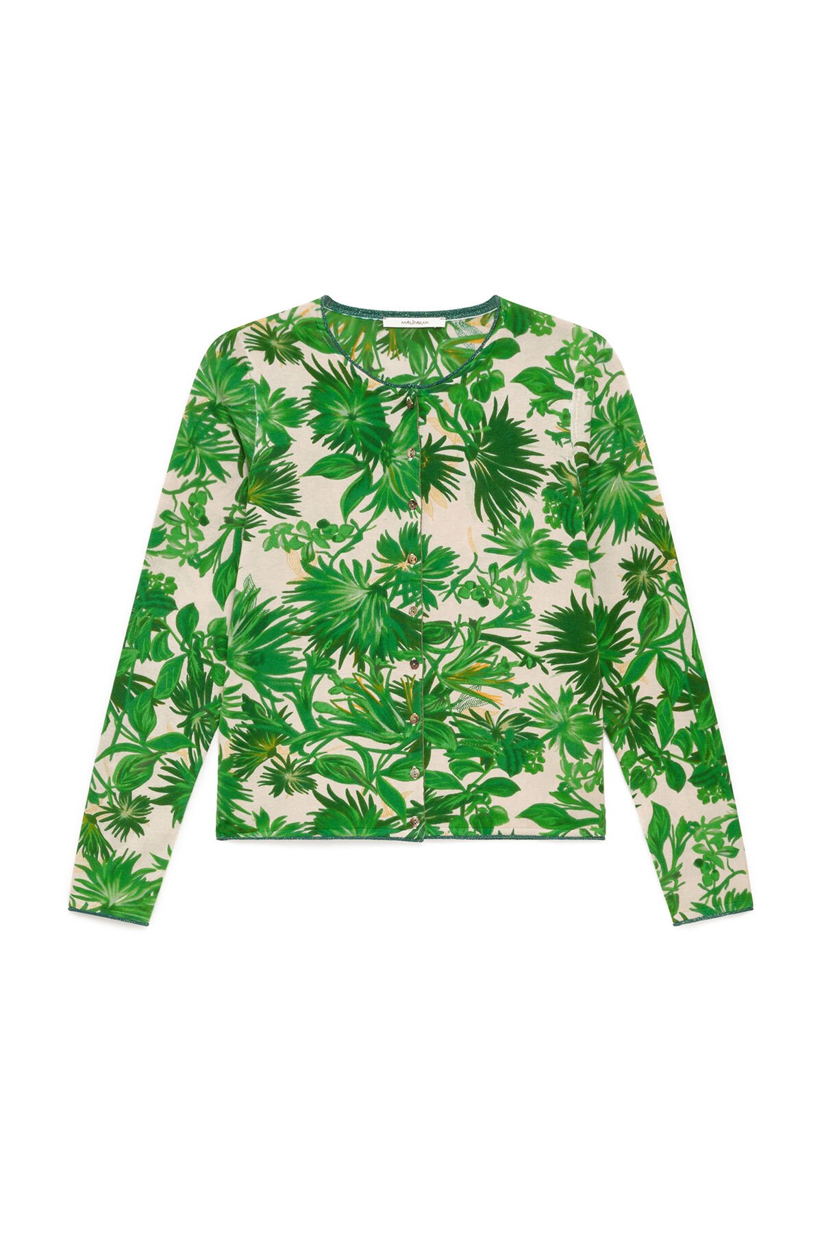 Malìparmi COTTON PRINTED CÁRDIGAN Verde JN359978215 Malìparmi COTTON PRINTED CÁRDIGAN Verde JN359978215