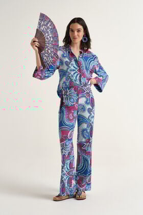 Malìparmi HIPPIE LOTUS TROUSERS Light Blue JH400970671