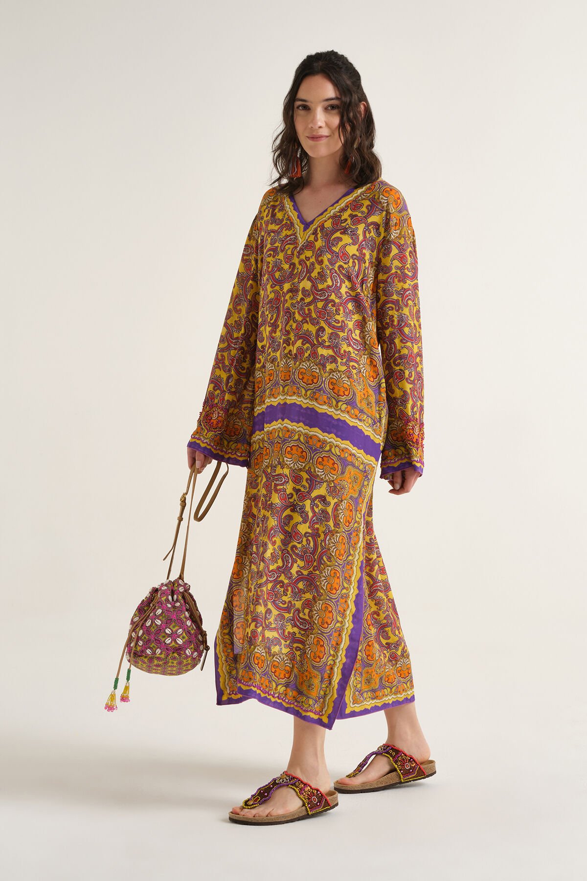 Malìparmi SUNSET PAISLEY DRESS Yellow JF672450662