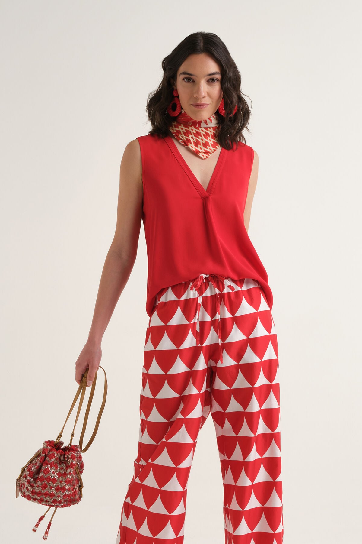 Malìparmi FLUID CREPE TOP Coral JP554050672 Malìparmi FLUID CREPE TOP Coral JP554050672
