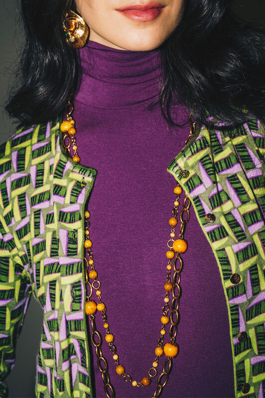 Maliparmi PRINTED KNIT CARDIGAN Green JN355178200