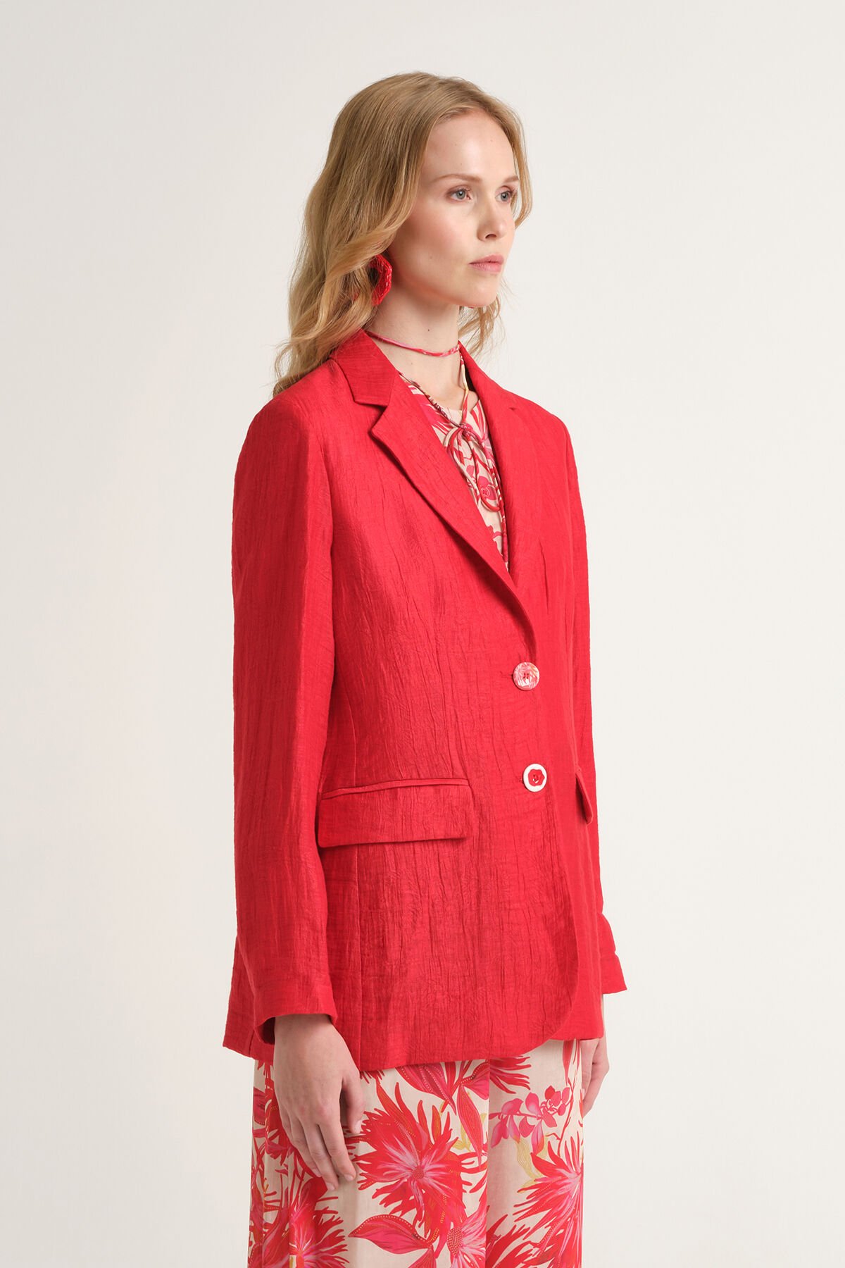 Malìparmi GIACCA LINEN JACQUARD Corallo JD648440102