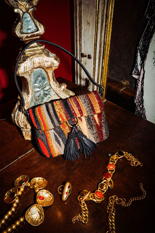 Maliparmi BORSA PICCOLA A SPALLA FLAME EMBROIDERY Multicolor BF001307235