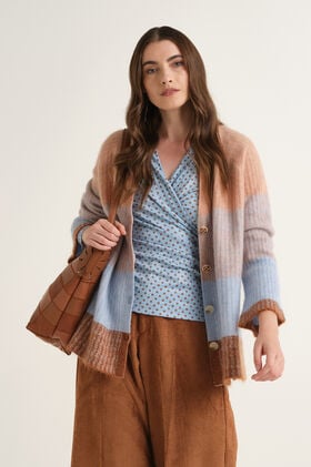 Maliparmi WOOL WINTER SUNSET CARDIGAN Brown JN371378217 Maliparmi WOOL WINTER SUNSET CARDIGAN Brown JN371378217