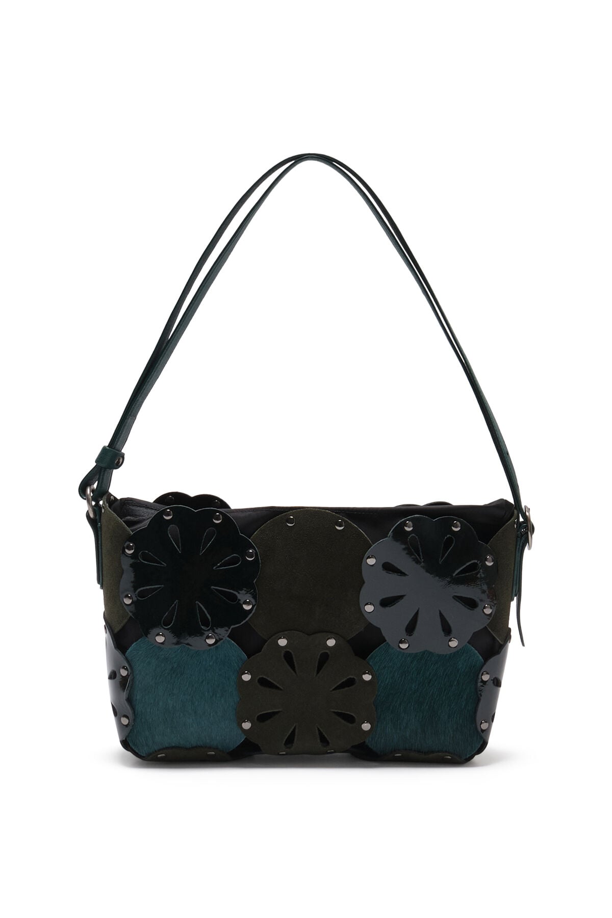 Maliparmi FLOWER BAG LEATHER BLOOM Verde Scuro BH031101574 Maliparmi FLOWER BAG LEATHER BLOOM Verde Scuro BH031101574