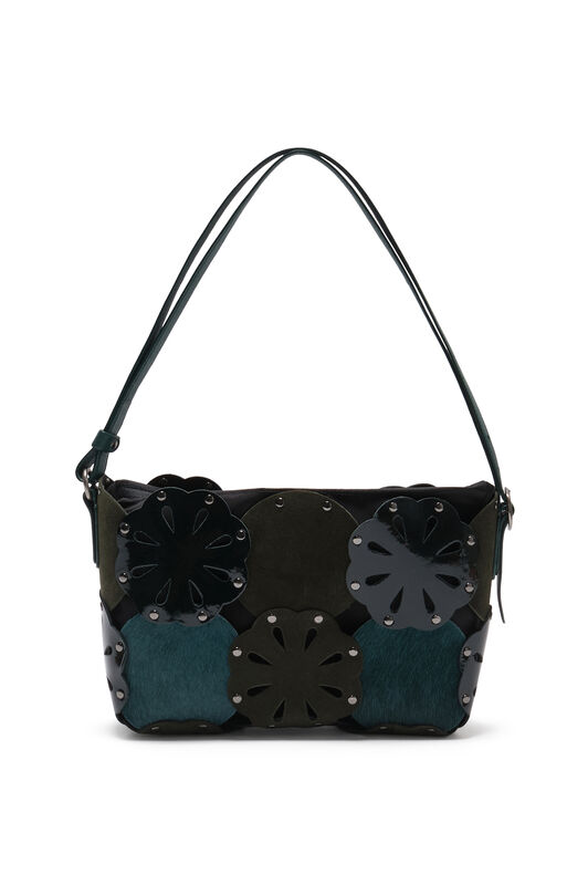 Maliparmi FLOWER BAG LEATHER BLOOM Verde Scuro BH031101574 Maliparmi FLOWER BAG LEATHER BLOOM Verde Scuro BH031101574