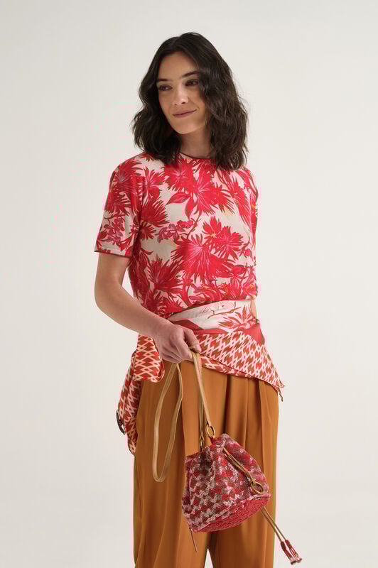 Malìparmi COTTON PRINTED T-SHIRT Red JK029378215