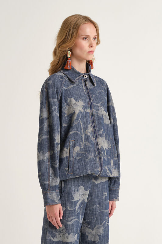 Malìparmi FLORAL DENIM STEPPMANTEL Blau JA535510213