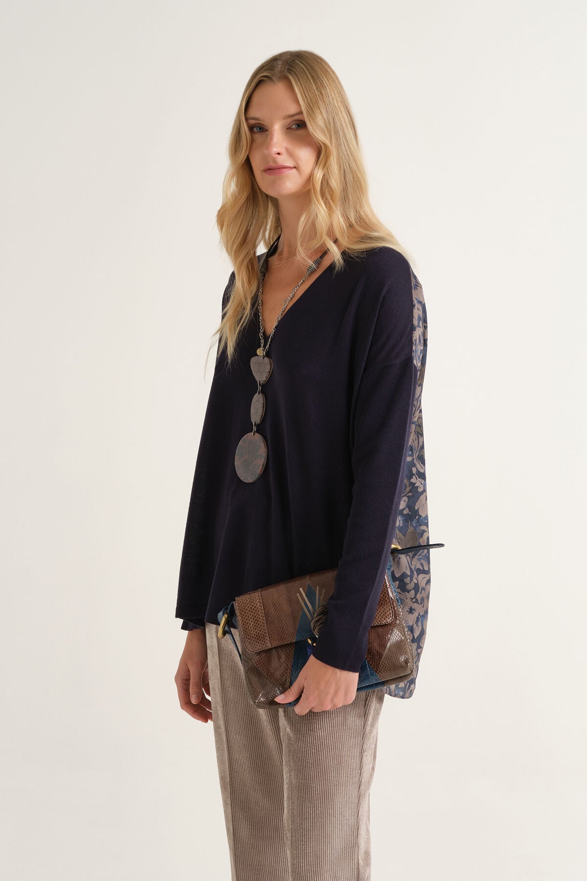Maliparmi MAGLIA NEW MERINOS BLEND Blu Notte JQ512778199 Maliparmi MAGLIA NEW MERINOS BLEND Blu Notte JQ512778199