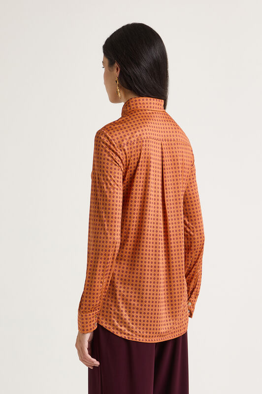 Maliparmi MICRO PRINT JERSEY SHIRT Orange JM556470654